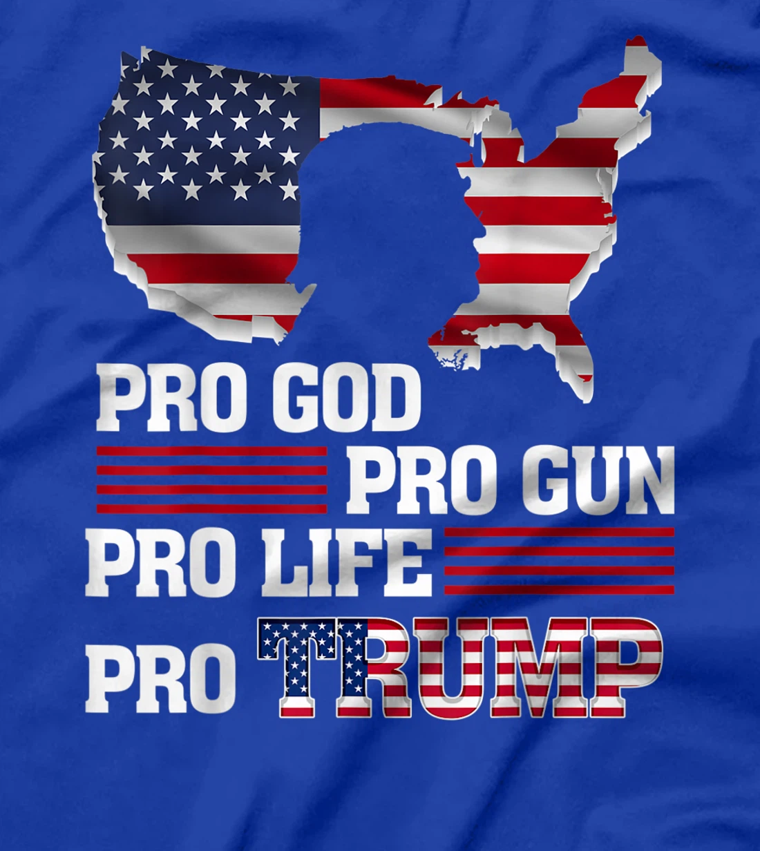 Womens Pro Trump 2024 American Flag Pro-Life Pro-God Pro-Gun T-Shirt