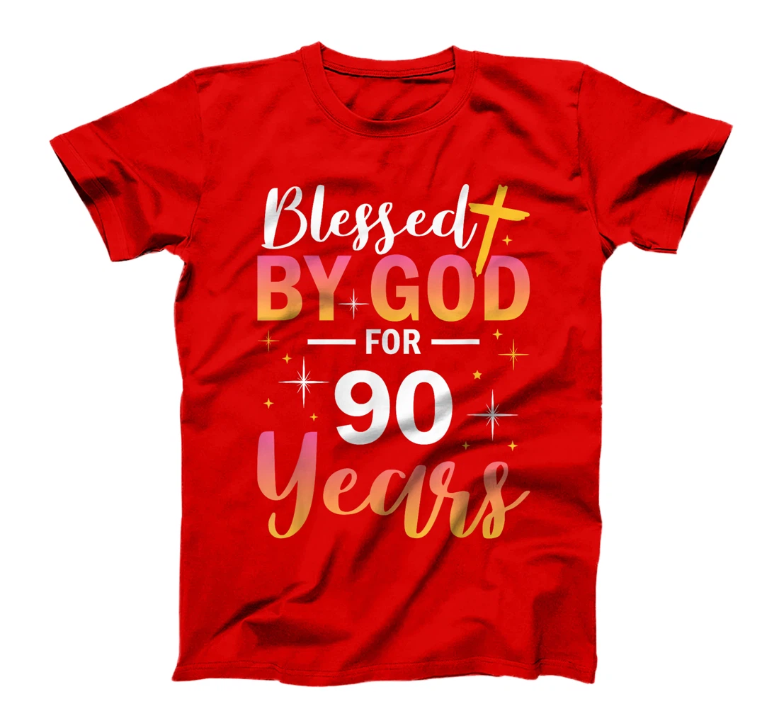 90th Birthday Man Woman Blessed by god for 90 years T-Shirt