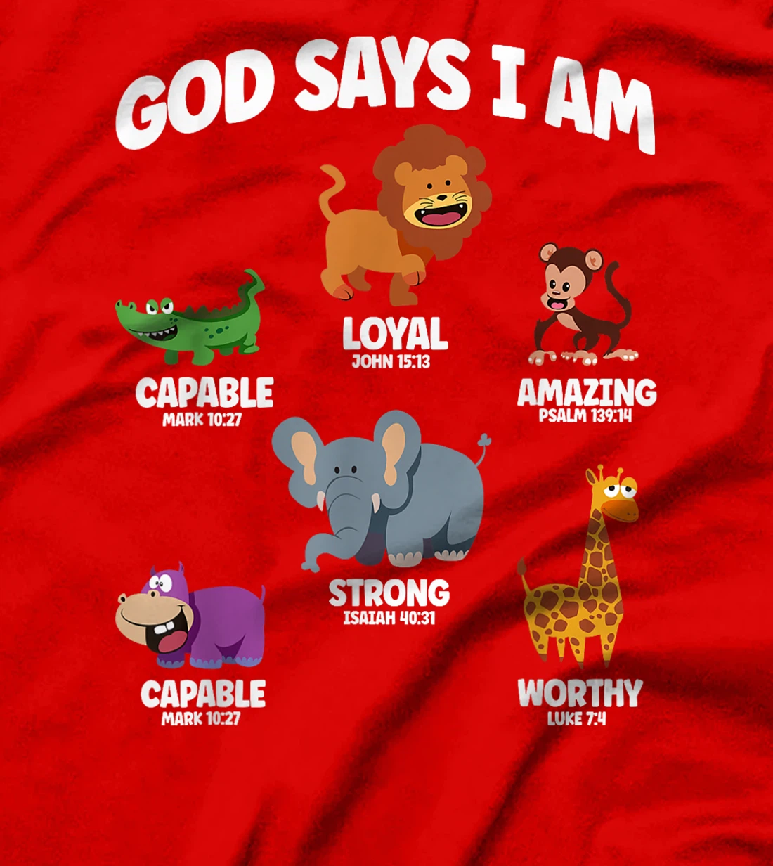 God Says I Am Safari Animal Lover Kids Christian T-Shirt