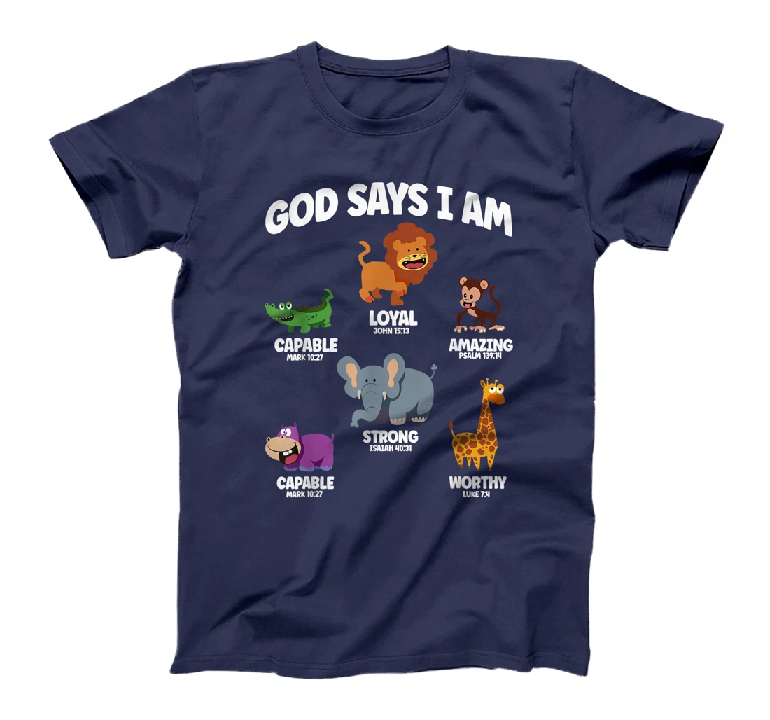 God Says I Am Safari Animal Lover Kids Christian T-Shirt