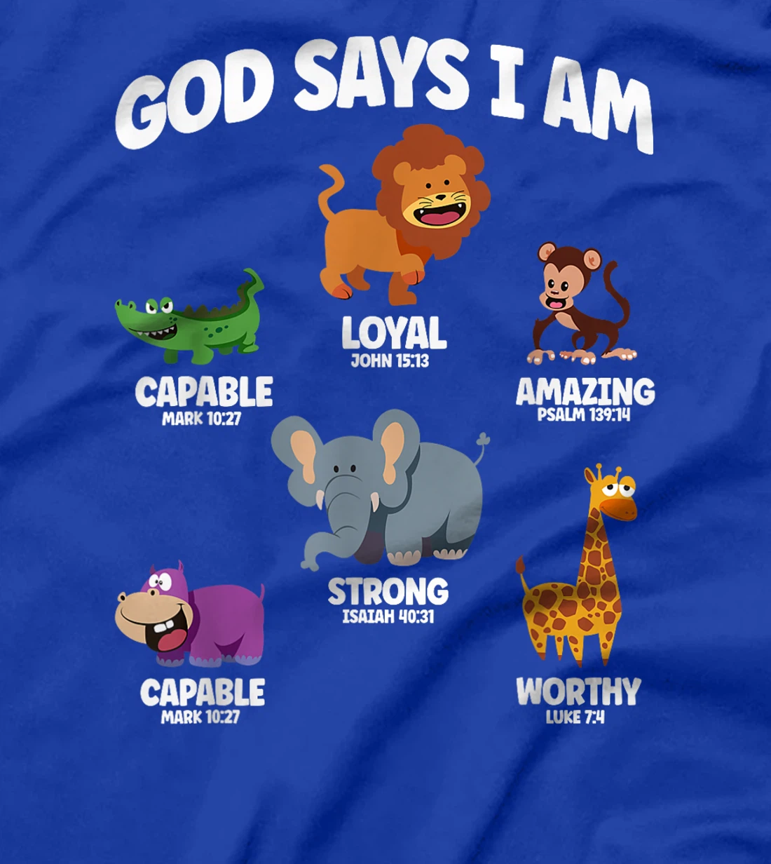 God Says I Am Safari Animal Lover Kids Christian T-Shirt