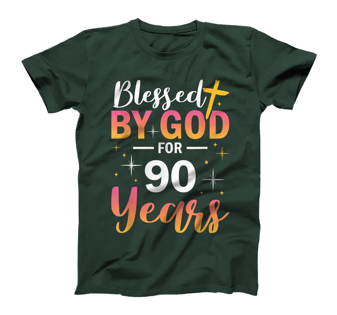 90th Birthday Man Woman Blessed by god for 90 years T-Shirt