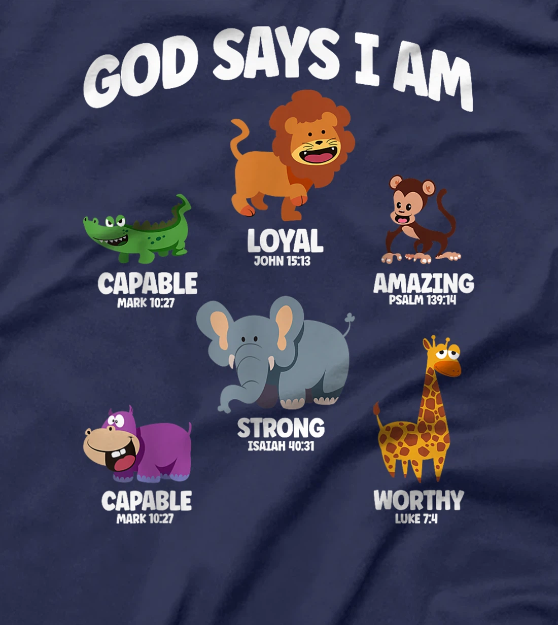 God Says I Am Safari Animal Lover Kids Christian T-Shirt