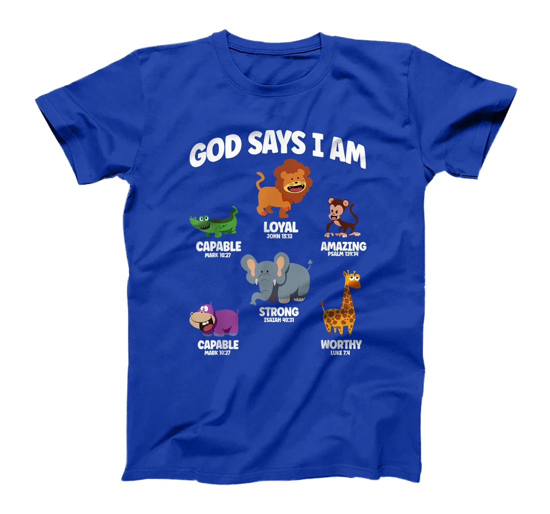 God Says I Am Safari Animal Lover Kids Christian T-Shirt
