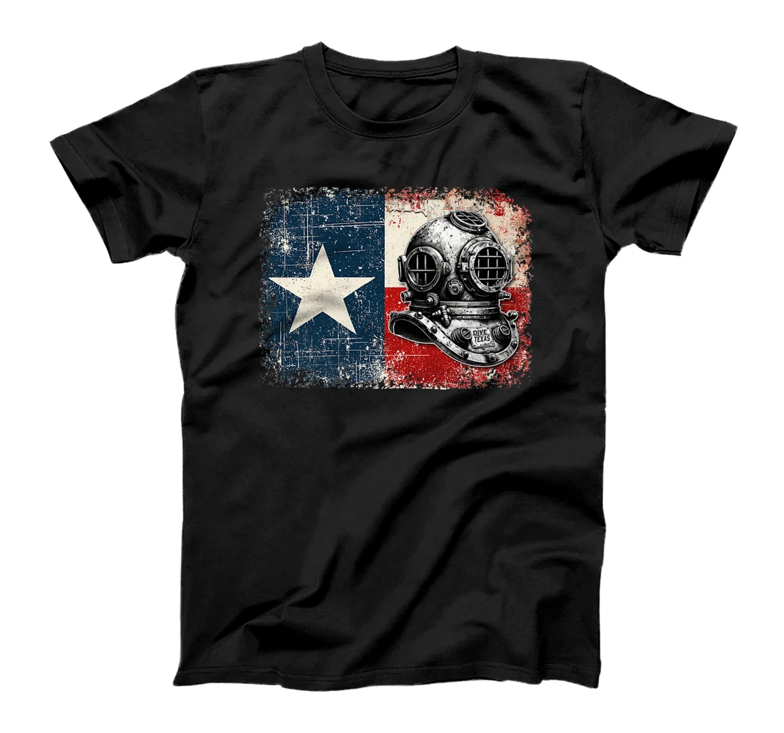Vintage Texas Flag Scuba Diver - Funny Scuba Diving Premium T-Shirt