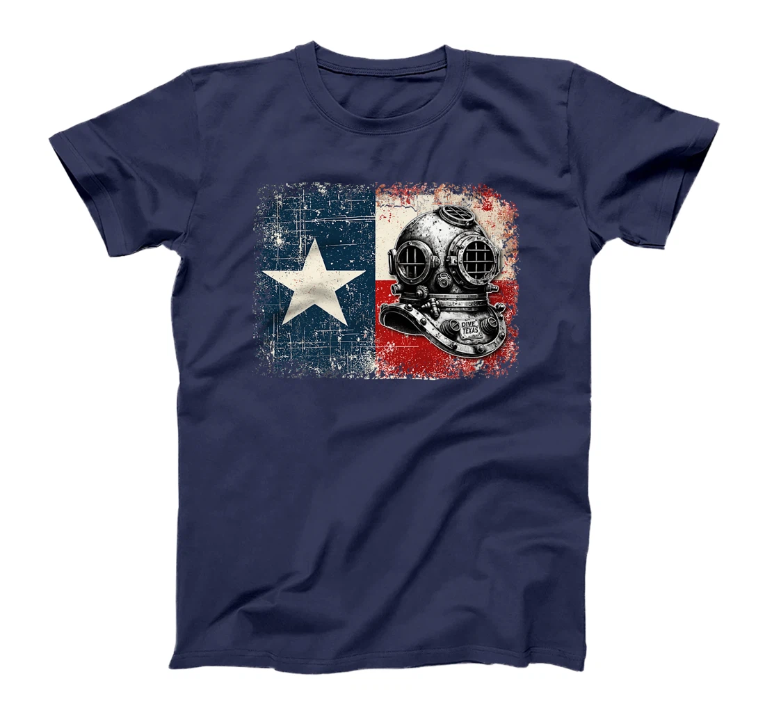 Vintage Texas Flag Scuba Diver - Funny Scuba Diving Premium T-Shirt