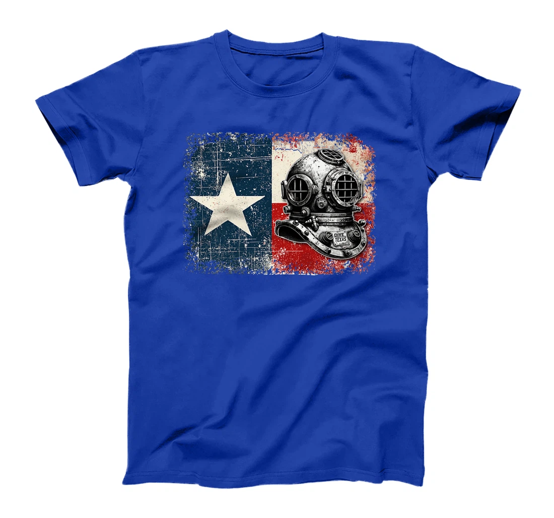 Vintage Texas Flag Scuba Diver - Funny Scuba Diving Premium T-Shirt