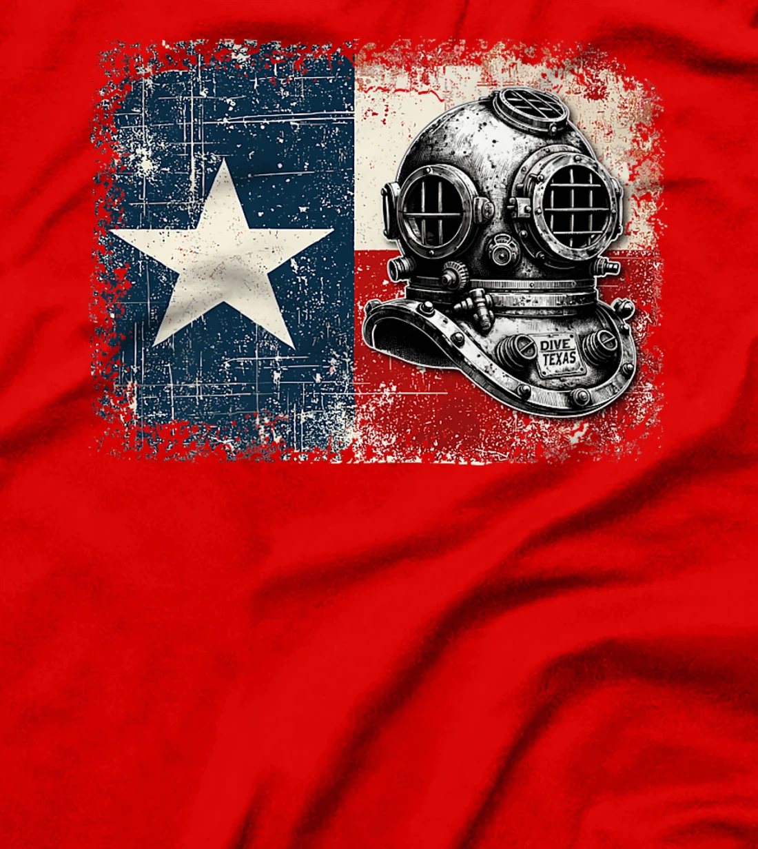 Vintage Texas Flag Scuba Diver - Funny Scuba Diving Premium T-Shirt