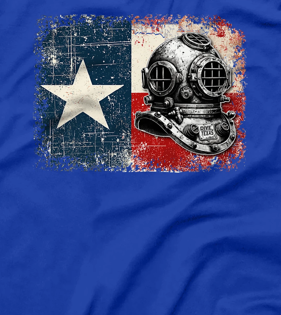 Vintage Texas Flag Scuba Diver - Funny Scuba Diving Premium T-Shirt
