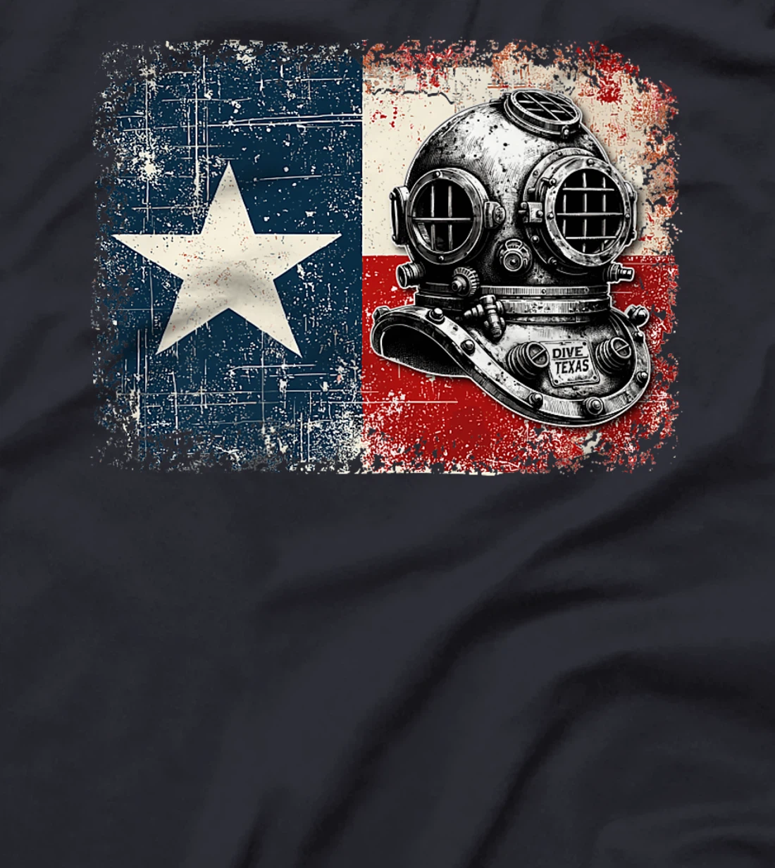 Vintage Texas Flag Scuba Diver - Funny Scuba Diving Premium T-Shirt