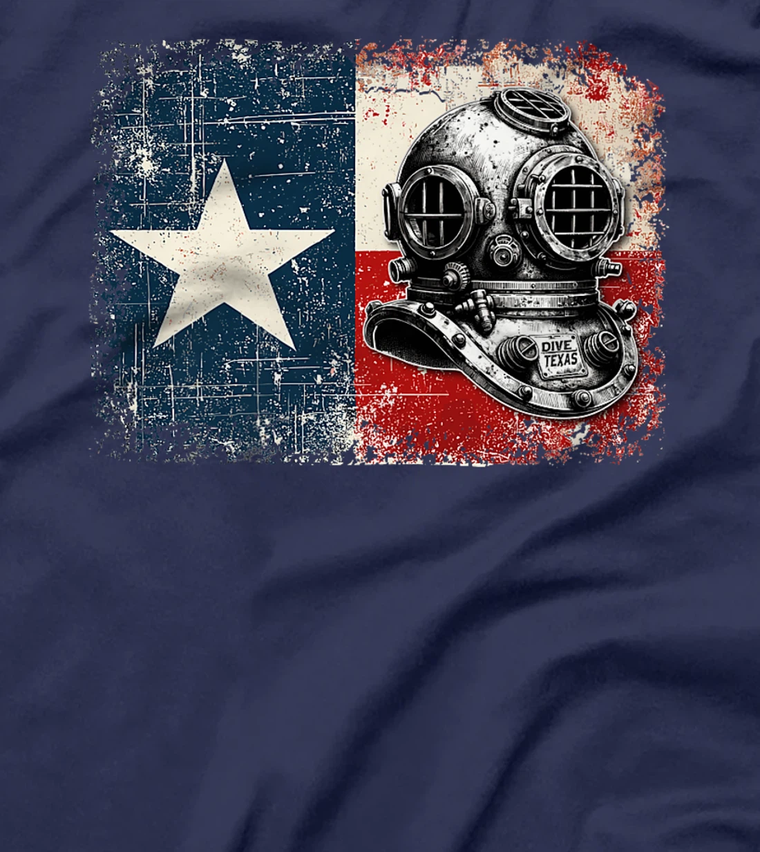 Vintage Texas Flag Scuba Diver - Funny Scuba Diving Premium T-Shirt