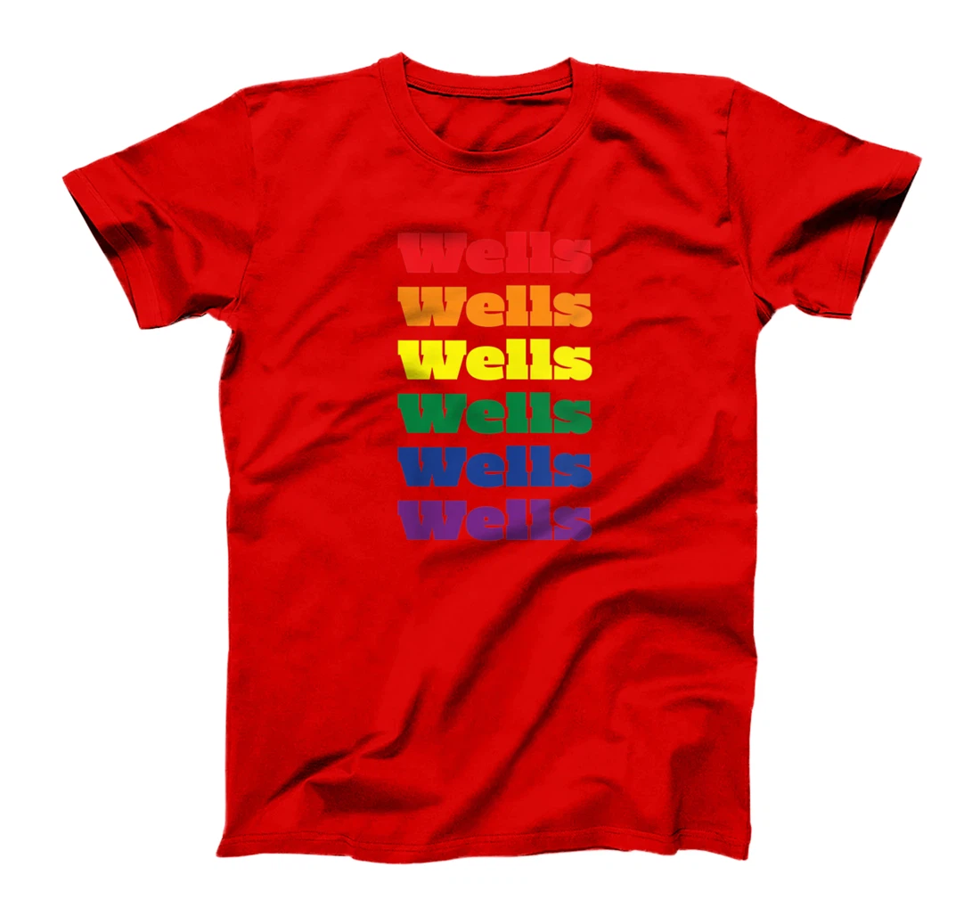 Womens Wells Texas LGBTQ Gay Pride Month Rainbow Solidarity T-Shirt