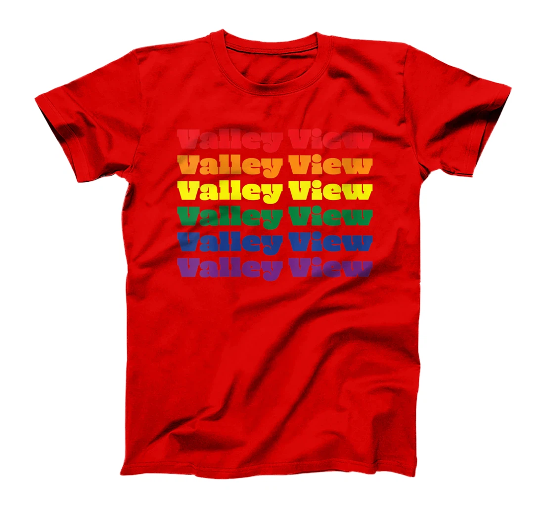 Womens Valley View Texas LGBTQ Gay Pride Month Rainbow Solidarity T-Shirt
