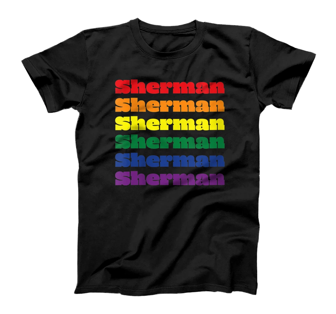 Womens Sherman Texas LGBTQ Gay Pride Month Rainbow Solidarity T-Shirt