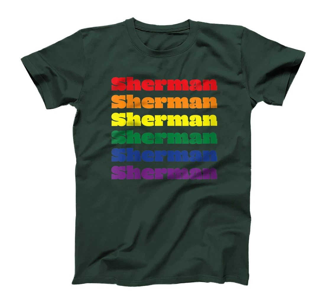 Womens Sherman Texas LGBTQ Gay Pride Month Rainbow Solidarity T-Shirt