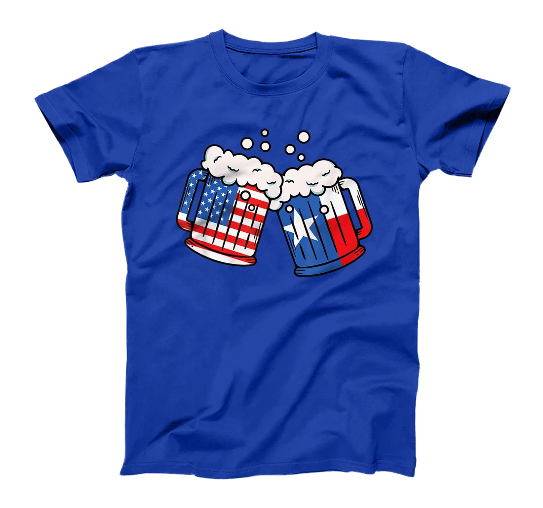 Beer American Texas Flag 4th of July Celebration Drinking T-Shirt