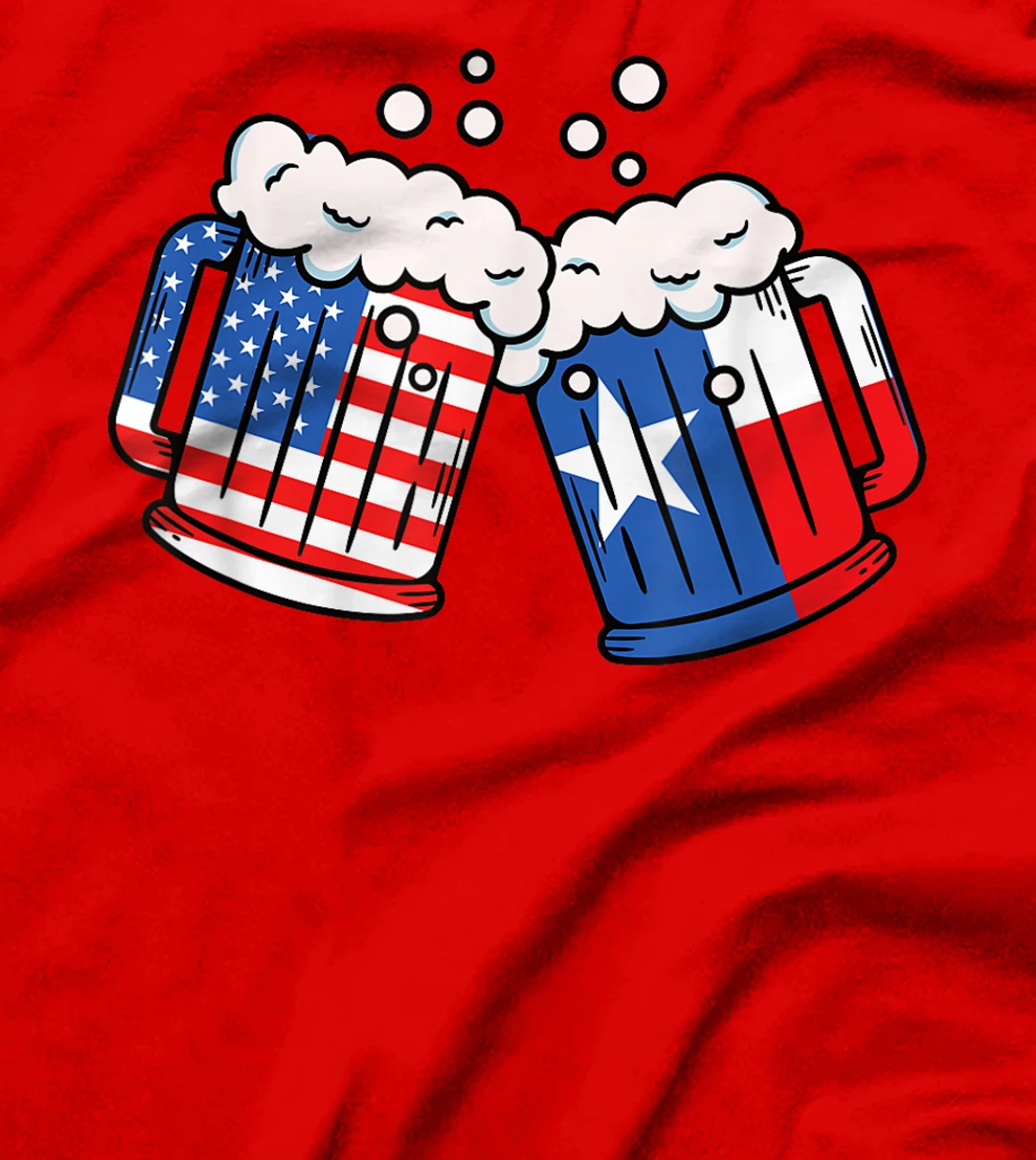 Beer American Texas Flag 4th of July Celebration Drinking T-Shirt