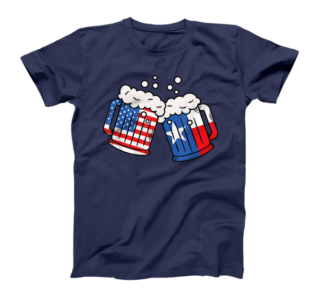 Beer American Texas Flag 4th of July Celebration Drinking T-Shirt