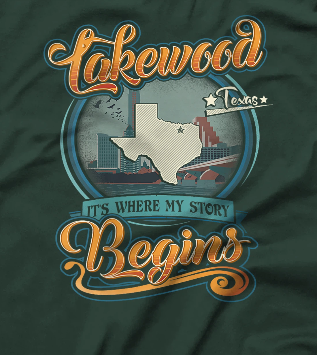 Womens Lakewood Texas Hometown Where My Story Begins T-Shirt