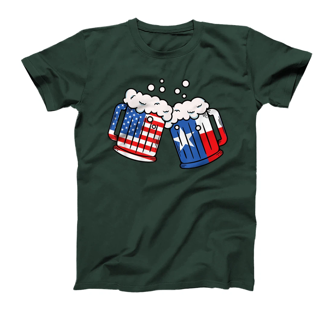 Beer American Texas Flag 4th of July Celebration Drinking T-Shirt