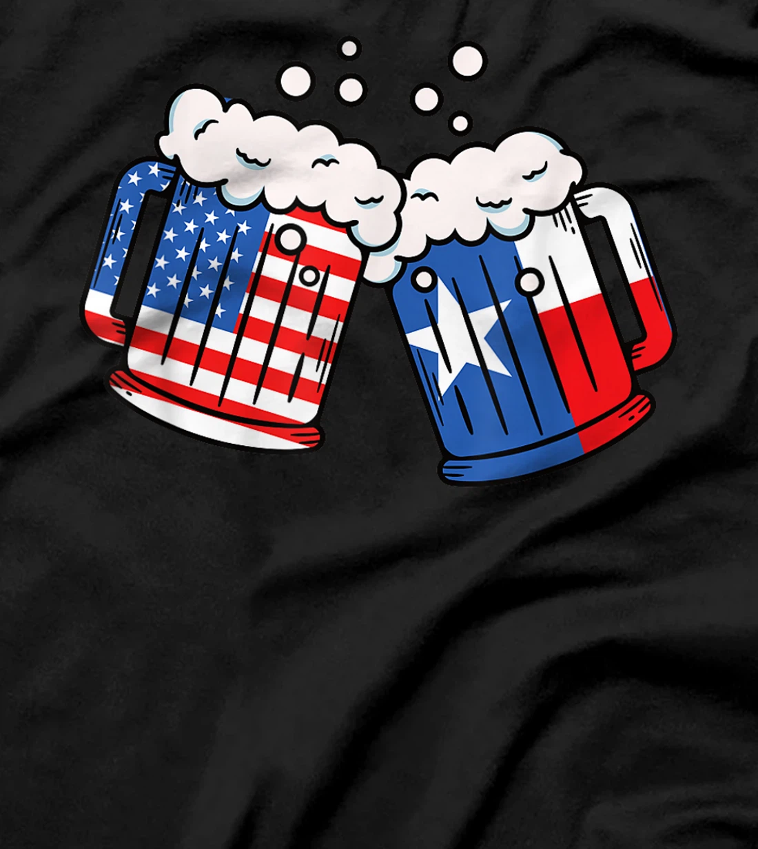 Beer American Texas Flag 4th of July Celebration Drinking T-Shirt