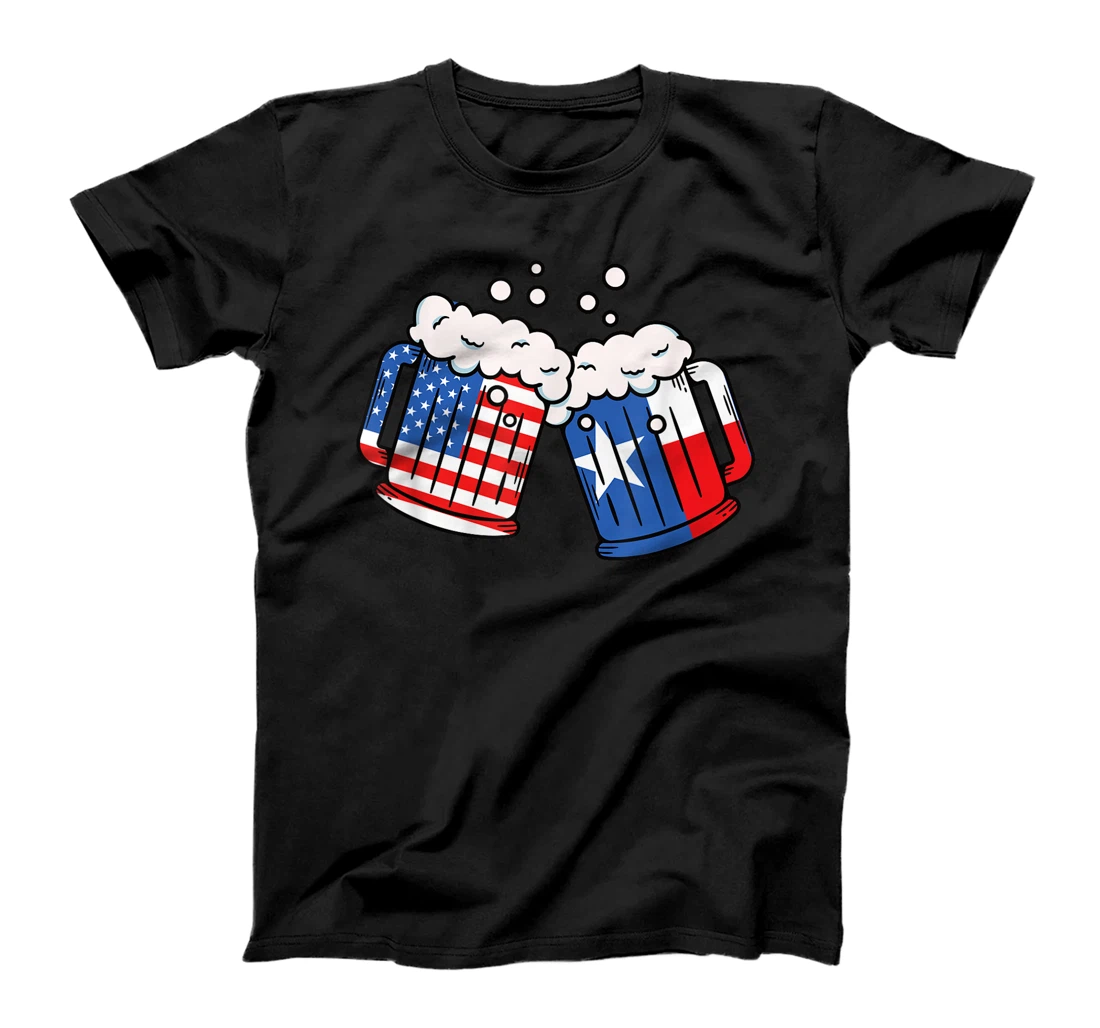 Beer American Texas Flag 4th of July Celebration Drinking T-Shirt