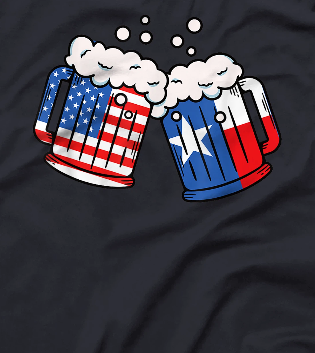 Beer American Texas Flag 4th of July Celebration Drinking T-Shirt
