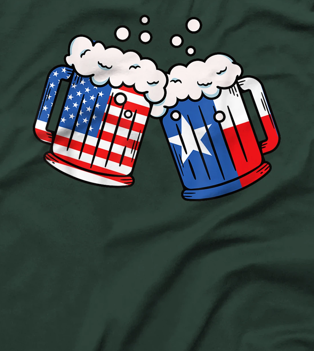 Beer American Texas Flag 4th of July Celebration Drinking T-Shirt