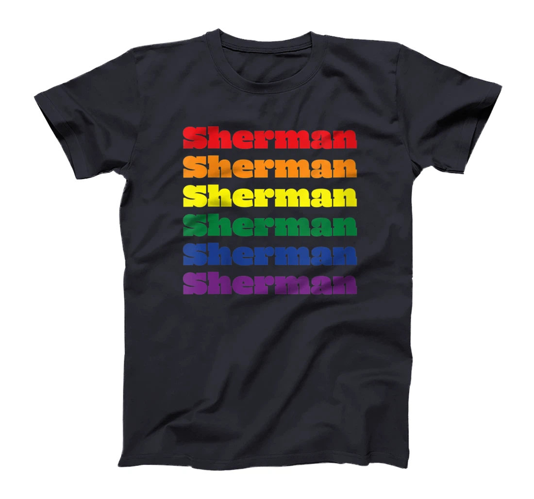 Womens Sherman Texas LGBTQ Gay Pride Month Rainbow Solidarity T-Shirt