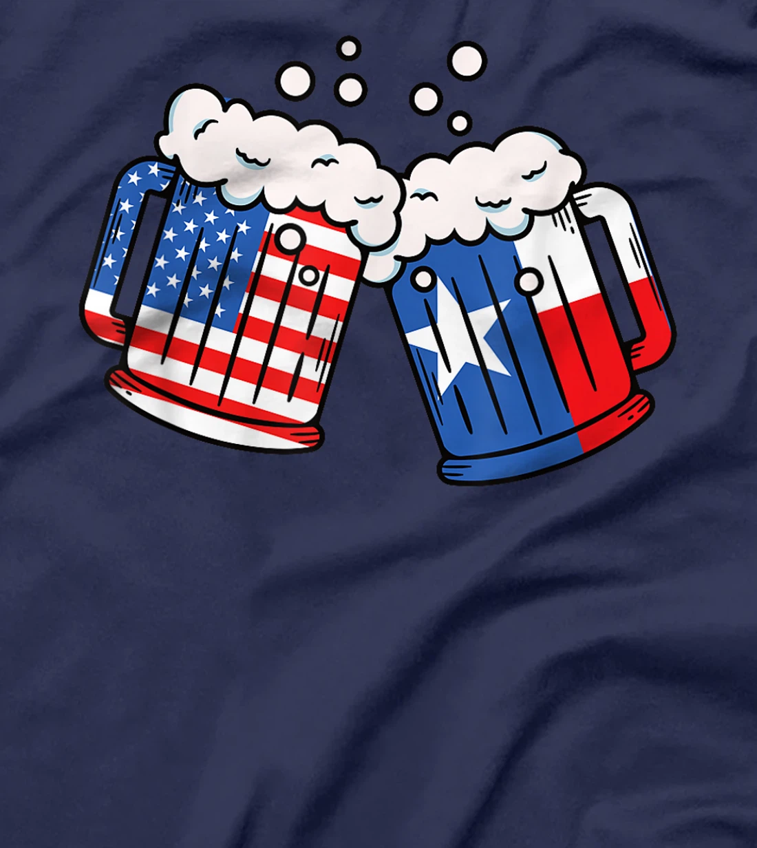 Beer American Texas Flag 4th of July Celebration Drinking T-Shirt