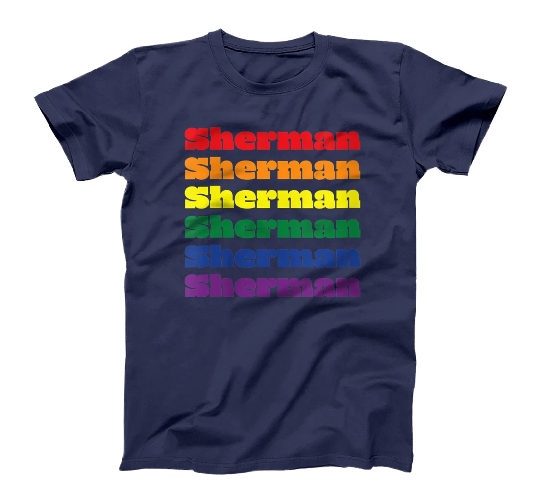 Womens Sherman Texas LGBTQ Gay Pride Month Rainbow Solidarity T-Shirt