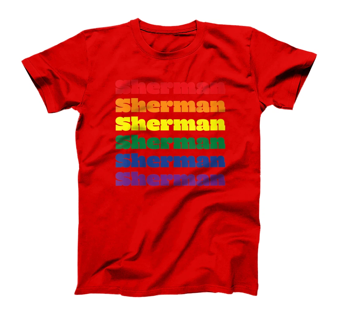 Womens Sherman Texas LGBTQ Gay Pride Month Rainbow Solidarity T-Shirt