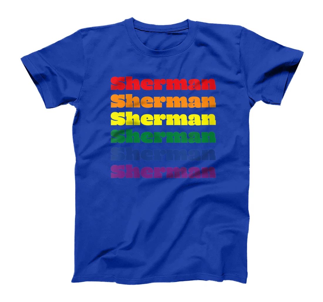 Womens Sherman Texas LGBTQ Gay Pride Month Rainbow Solidarity T-Shirt