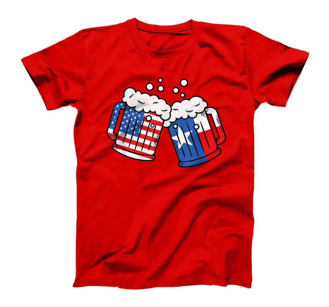 Beer American Texas Flag 4th of July Celebration Drinking T-Shirt