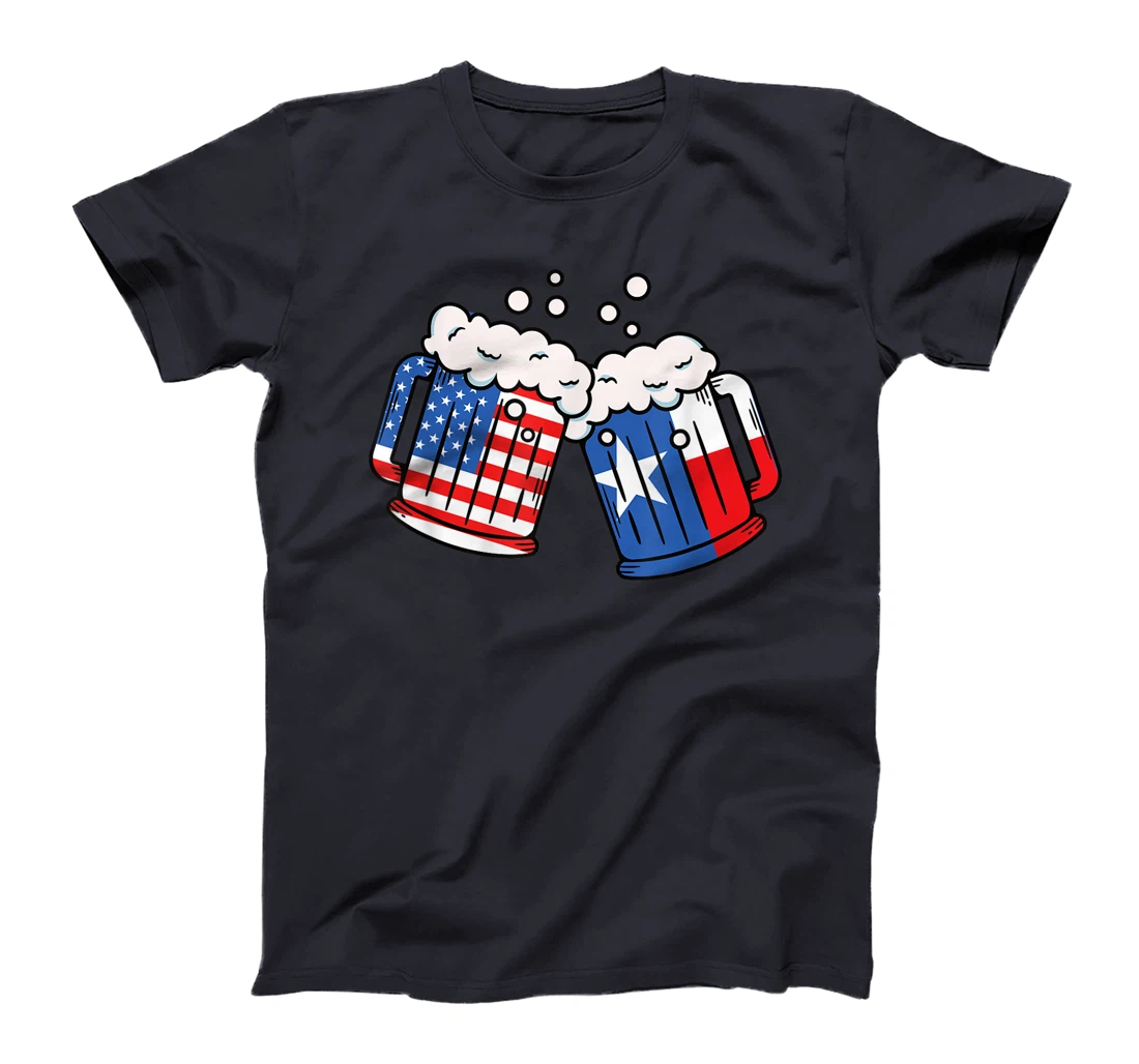 Beer American Texas Flag 4th of July Celebration Drinking T-Shirt