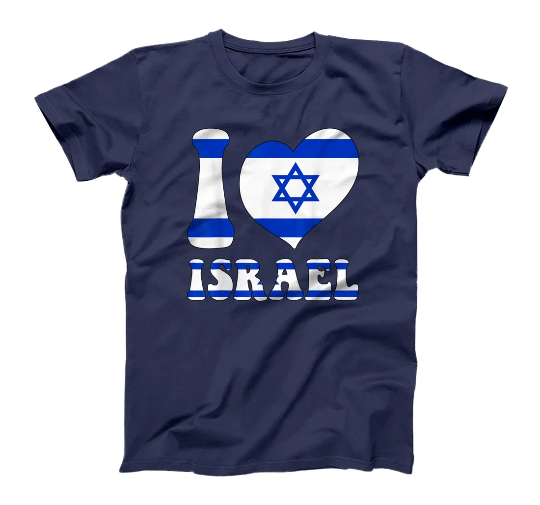 I Love Israel Proud To Be Israeli Israel Flag Heart Graphic T-Shirt