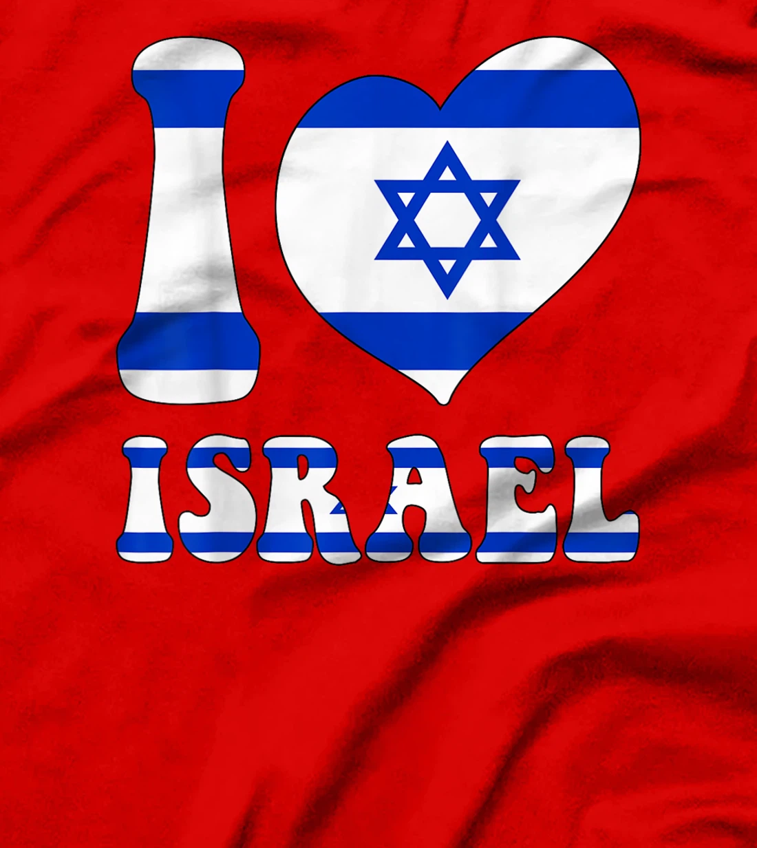 I Love Israel Proud To Be Israeli Israel Flag Heart Graphic T-Shirt