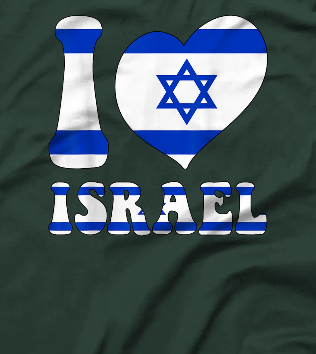 I Love Israel Proud To Be Israeli Israel Flag Heart Graphic T-Shirt