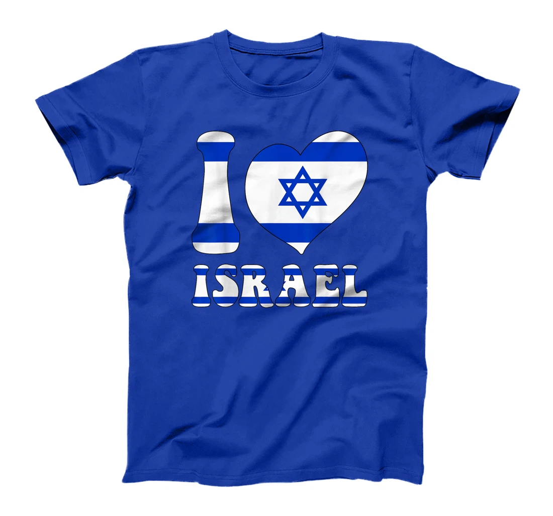 I Love Israel Proud To Be Israeli Israel Flag Heart Graphic T-Shirt
