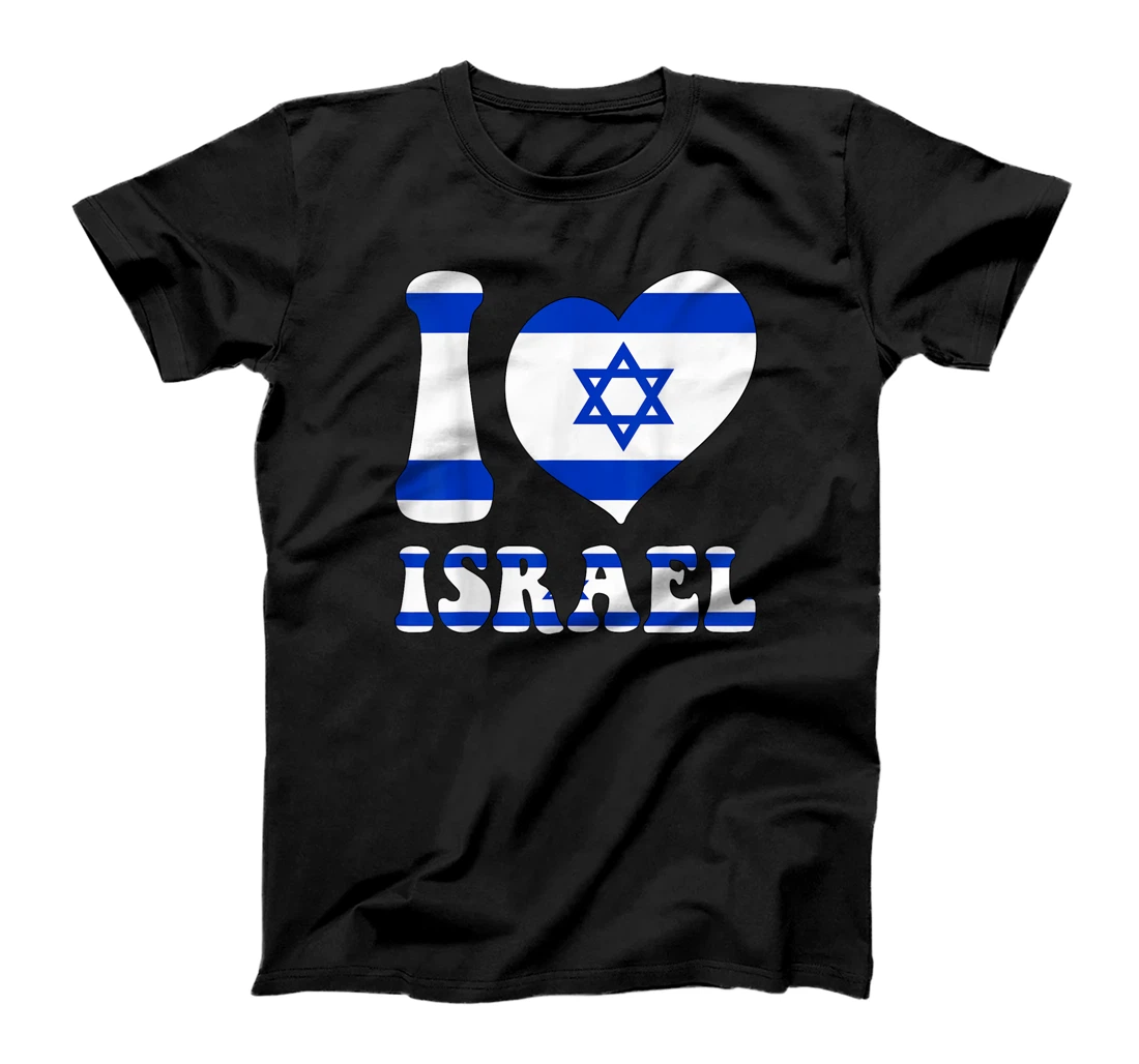 I Love Israel Proud To Be Israeli Israel Flag Heart Graphic T-Shirt