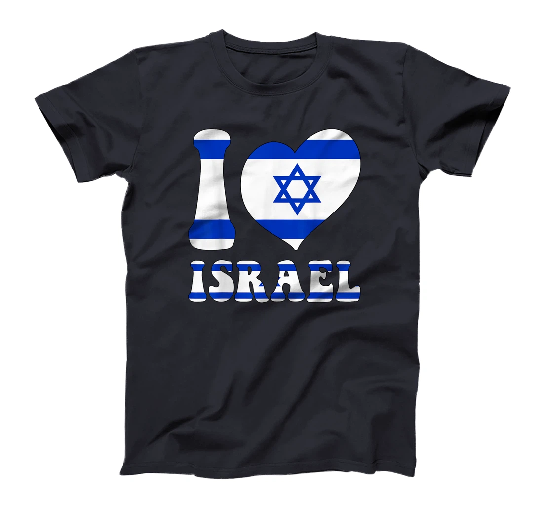 I Love Israel Proud To Be Israeli Israel Flag Heart Graphic T-Shirt