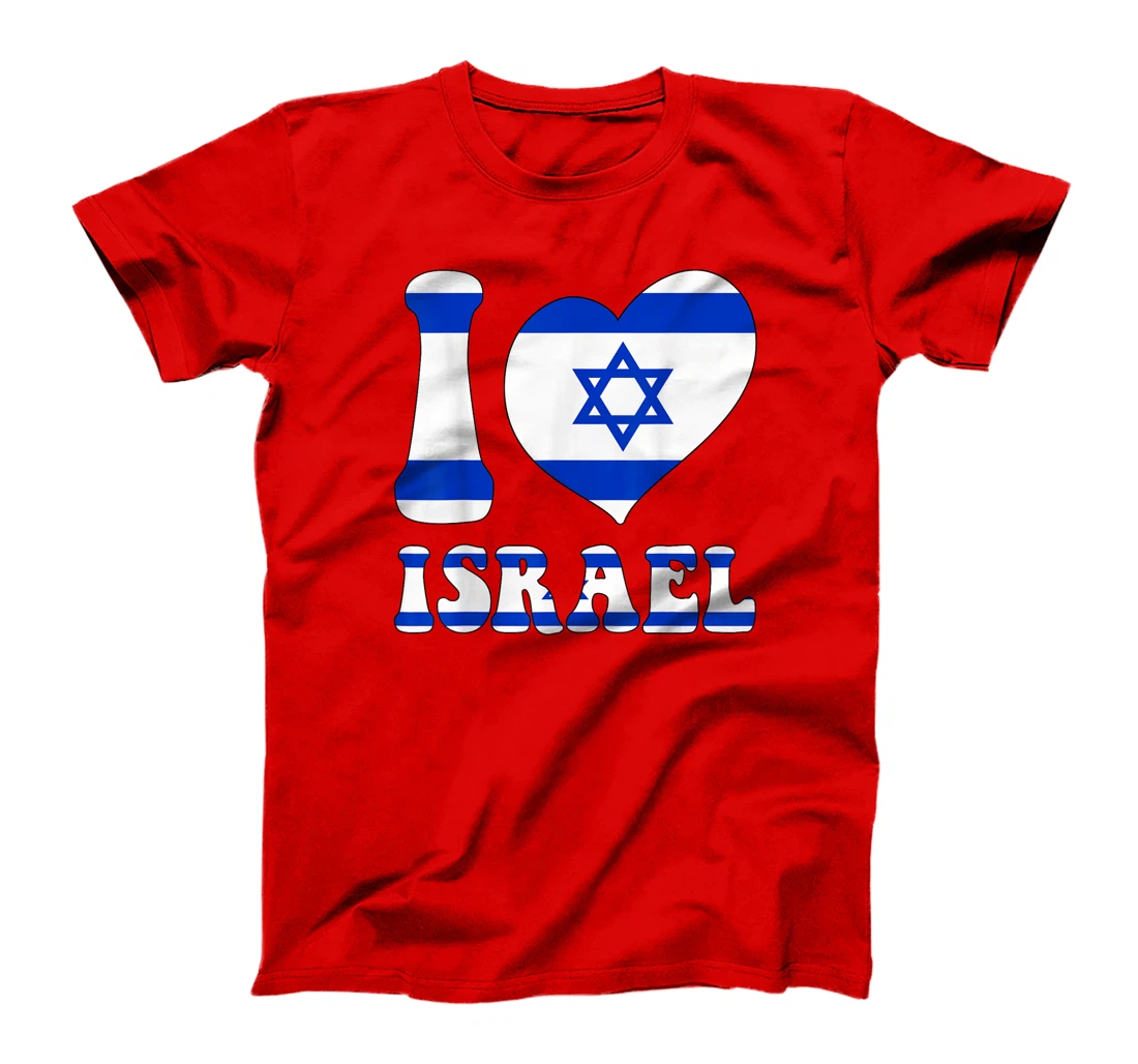 I Love Israel Proud To Be Israeli Israel Flag Heart Graphic T-Shirt