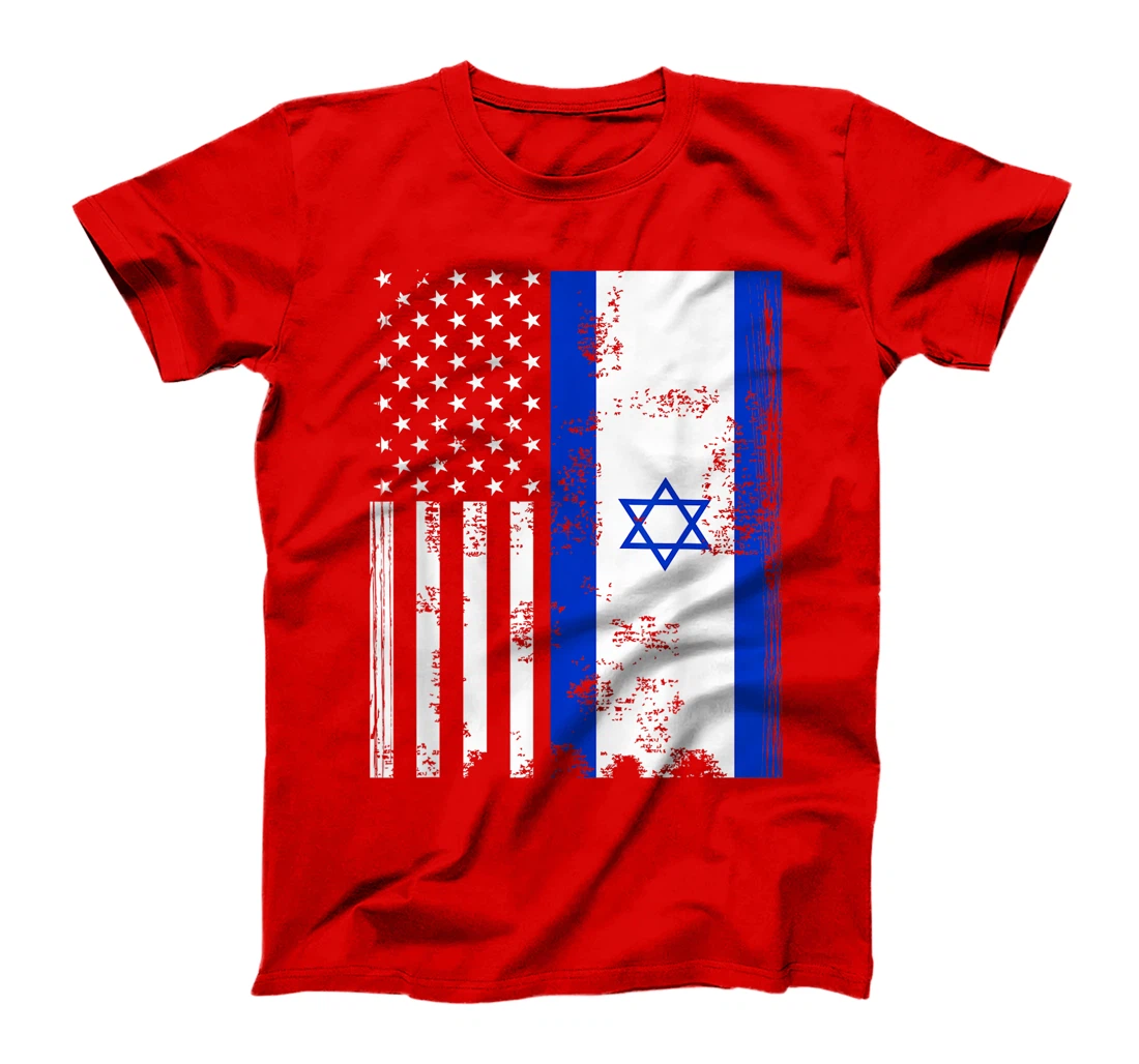 American Flag With Israel Flag T-Shirt