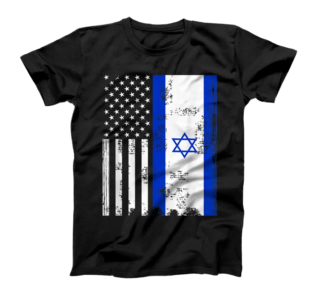 American Flag With Israel Flag T-Shirt