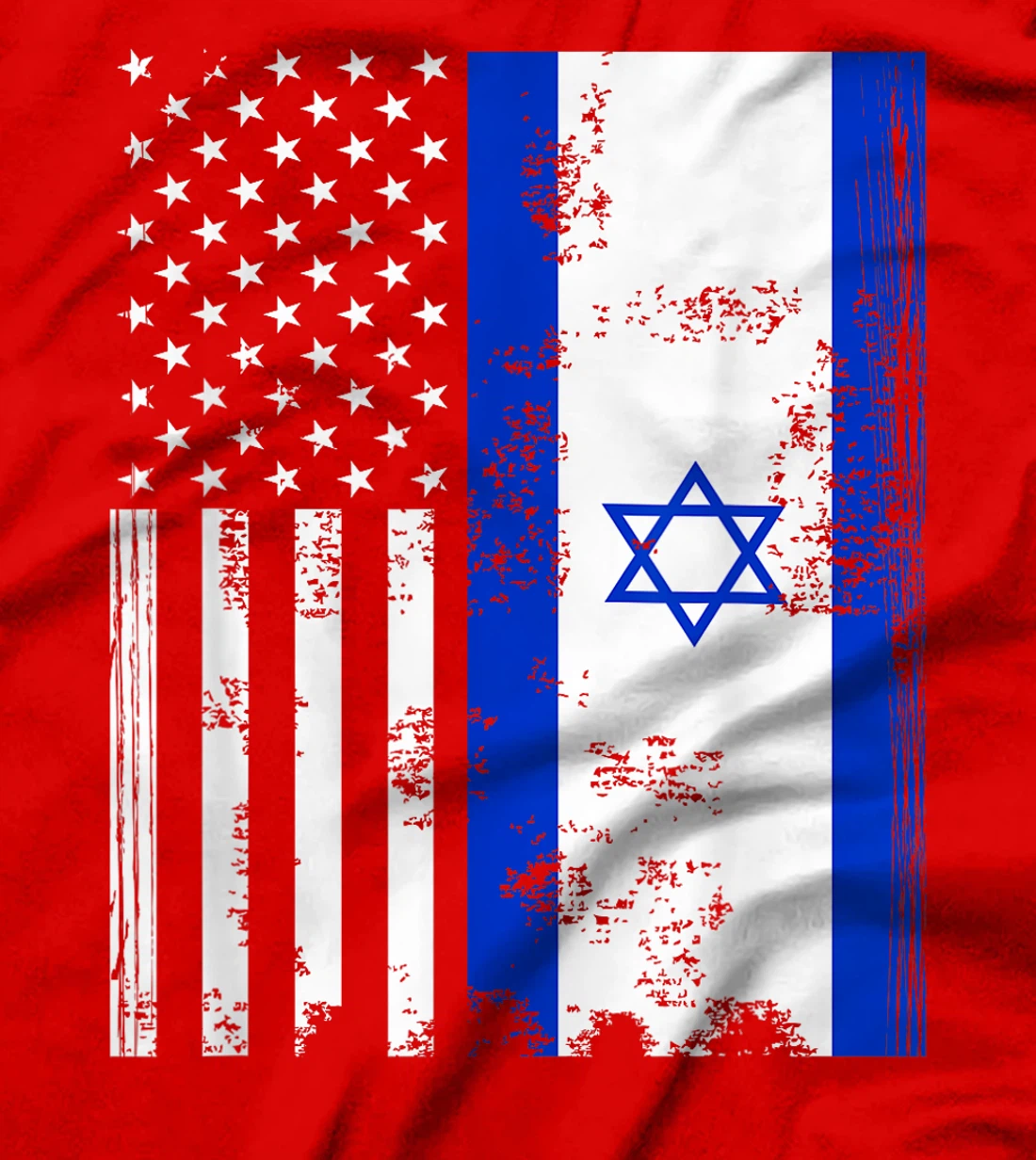 American Flag With Israel Flag T-Shirt