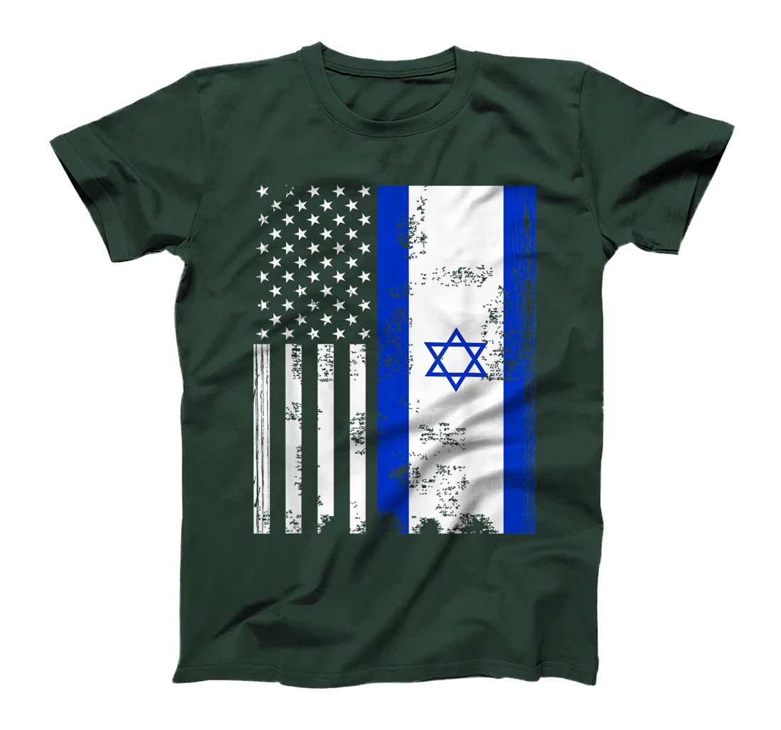 American Flag With Israel Flag T-Shirt