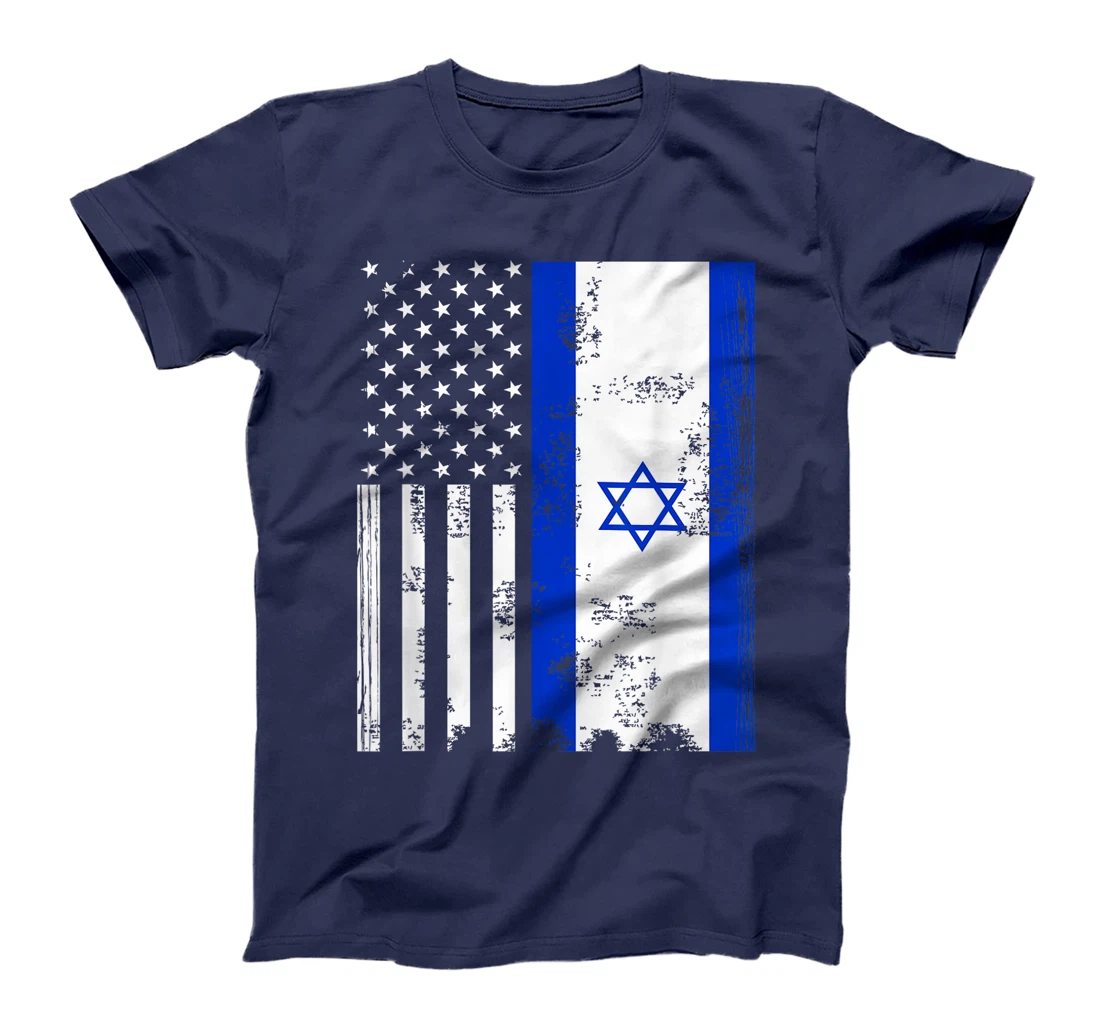 American Flag With Israel Flag T-Shirt