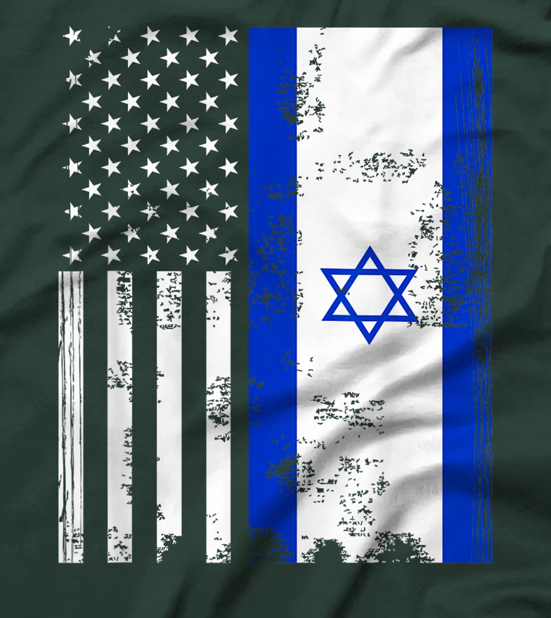 American Flag With Israel Flag T-Shirt
