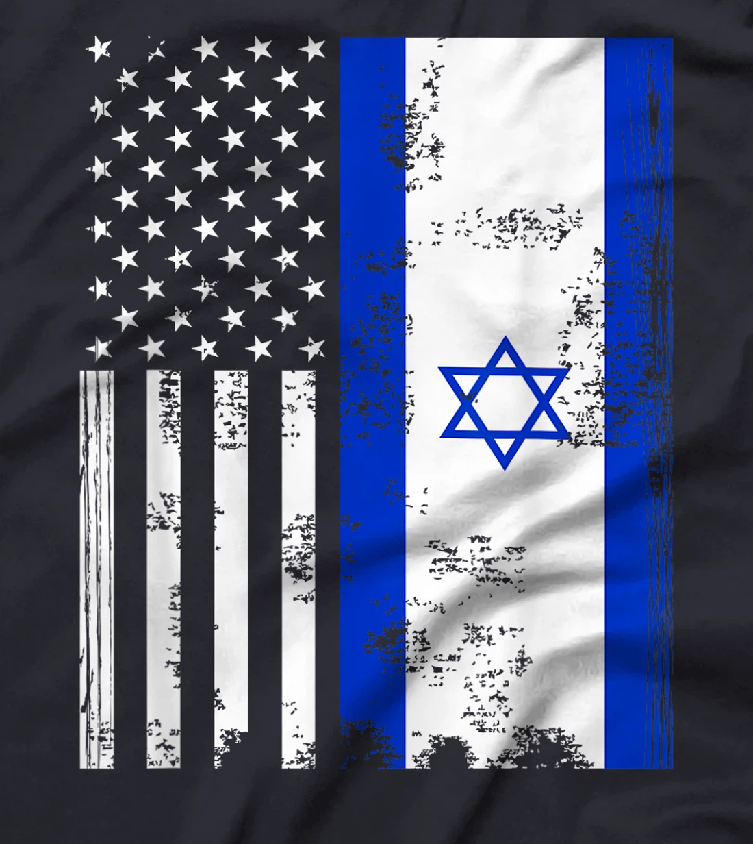 American Flag With Israel Flag T-Shirt