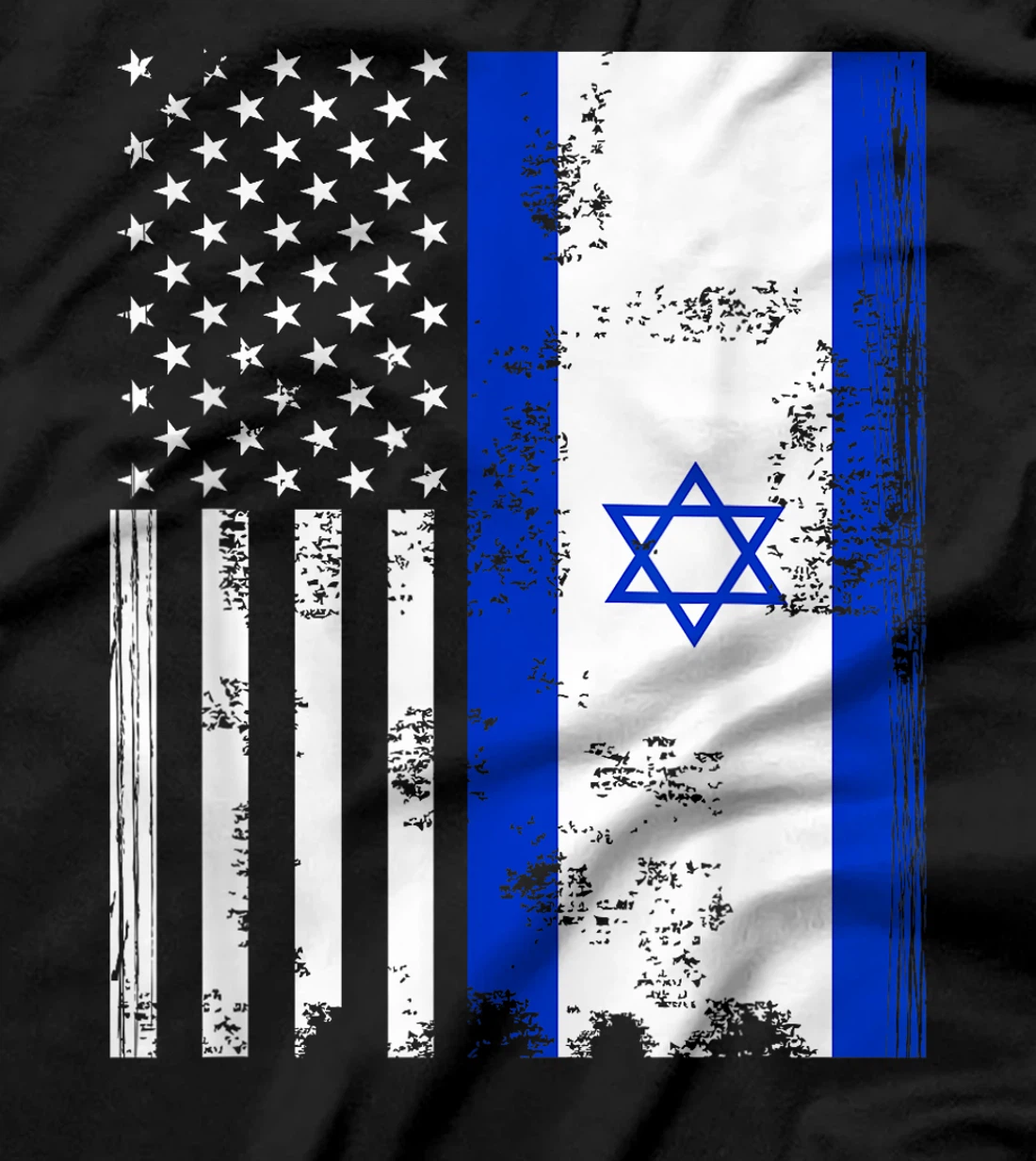 American Flag With Israel Flag T-Shirt